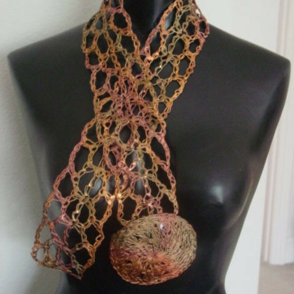 Vintage Bohemian Boho Crochet Woven Belt Copper wires Wide Belt